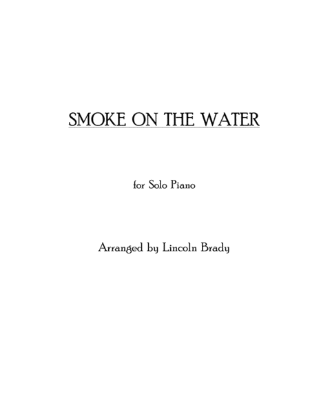 Smoke On The Water Solo Piano Sheet Music