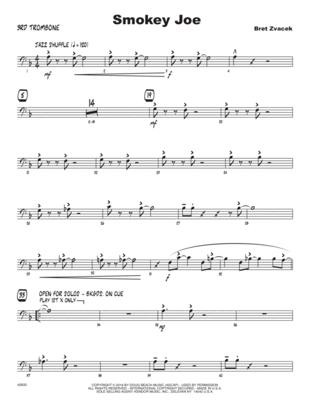 Smokey Joe 3rd Trombone Sheet Music