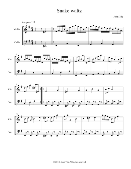 Snake Waltz Score Sheet Music