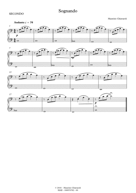 Free Sheet Music Sognando