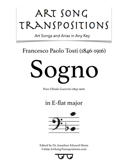 Free Sheet Music Sogno Transposed To E Flat Major Bass Clef
