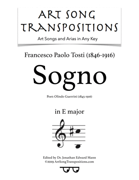 Free Sheet Music Sogno Transposed To E Major