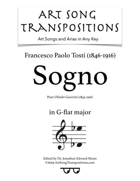 Sogno Transposed To G Flat Major Sheet Music