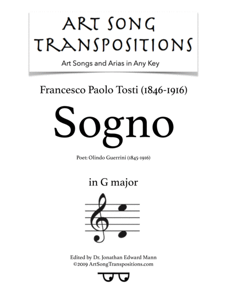 Sogno Transposed To G Major Sheet Music