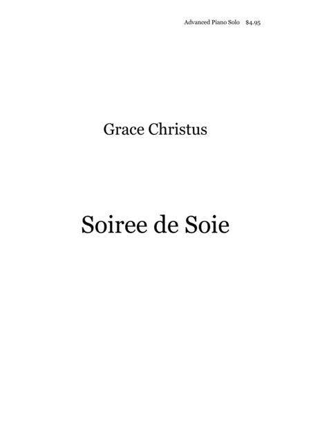 Free Sheet Music Soiree De Soie