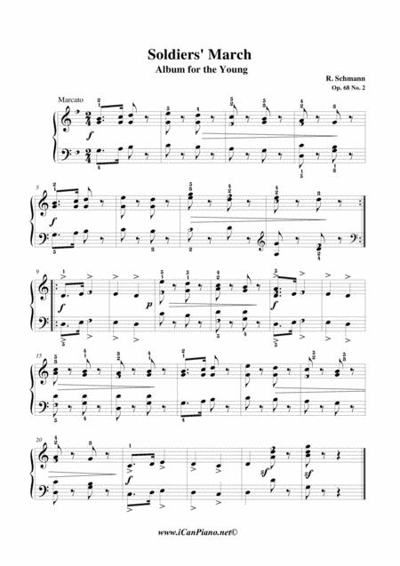 Soldiers March Album Of The Young Op 68 No 2 Icanpiano Style Sheet Music