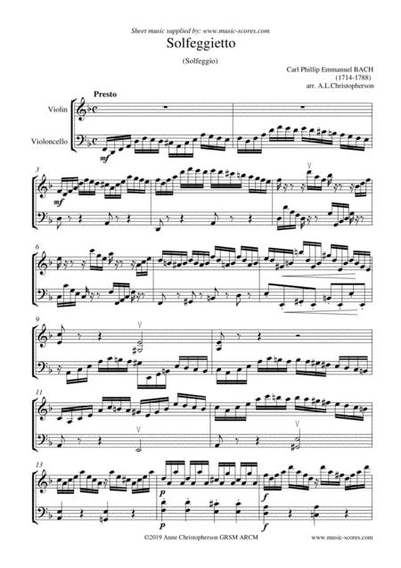 Free Sheet Music Solfeggiato Solfeggio Violin And Cello