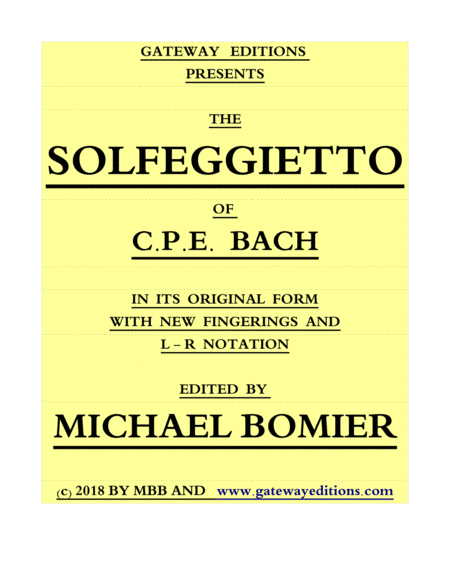 Solfegietto Of Cpe Bach Sheet Music