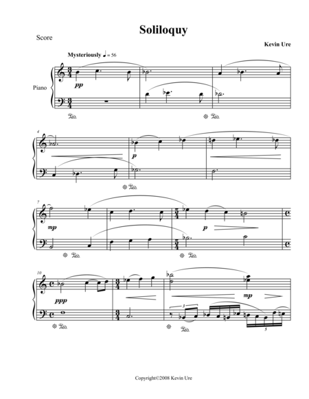 Free Sheet Music Soliloquy For Piano