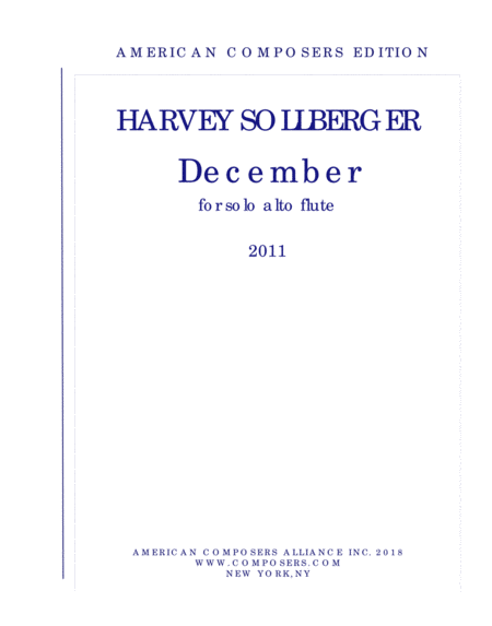 Free Sheet Music Sollberger December