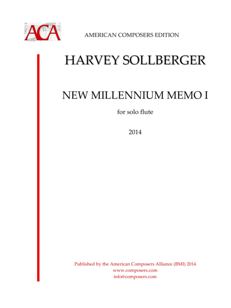 Sollberger New Millennium Memo I Sheet Music