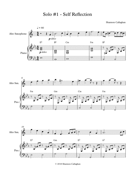 Free Sheet Music Solo 1 Self Reflection