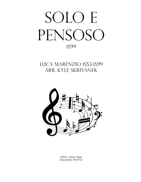 Free Sheet Music Solo E Pensoso