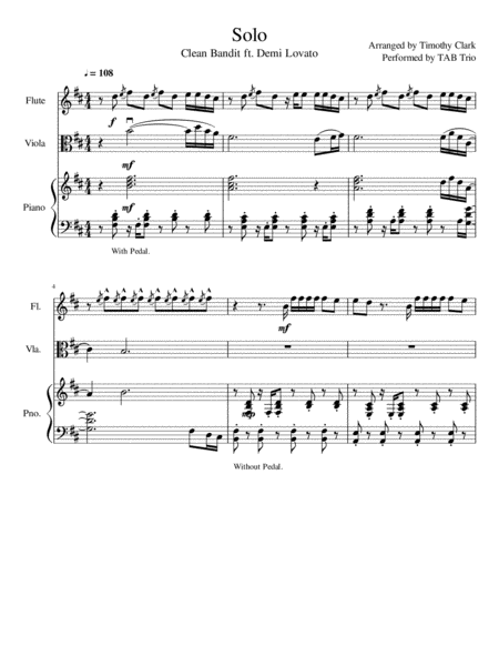 Free Sheet Music Solo Feat Demi Lovato