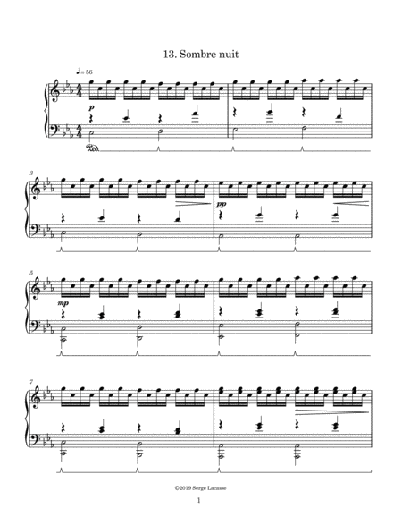 Free Sheet Music Sombre Nuit