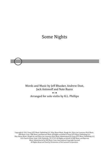 Some Nights Solo Violin Sheet Music