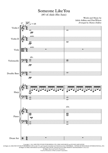 Someone Like You 3 Of 4 In Adele Hits Suite String Orchestra Sheet Music