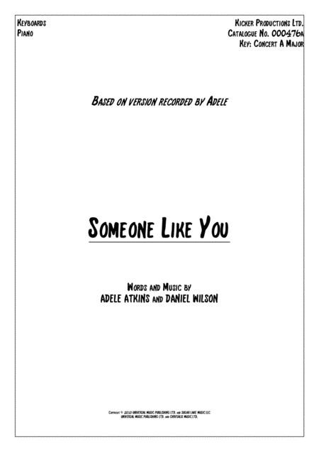 Free Sheet Music Someone Like You Piano