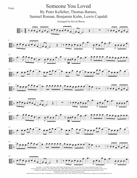 Someone You Loved Viola Sheet Music