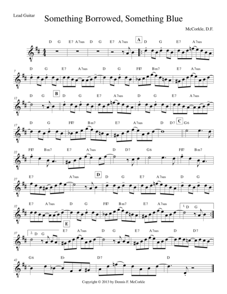 Free Sheet Music Something Borrowed Somethiing Blue For Two Guitars