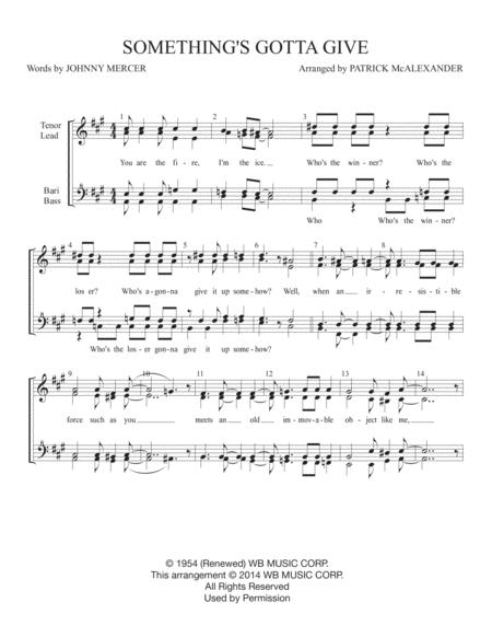 Free Sheet Music Something Gotta Give