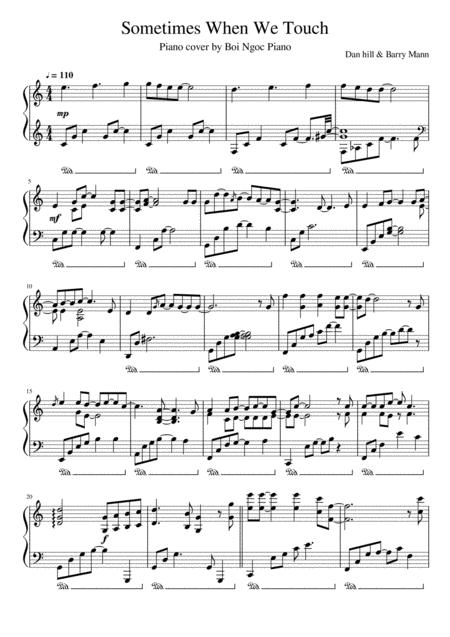 Free Sheet Music Sometimes When We Touch Piano