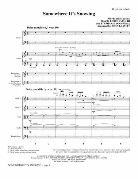 Somewhere Its Snowing Arr John Leavitt Full Score Sheet Music