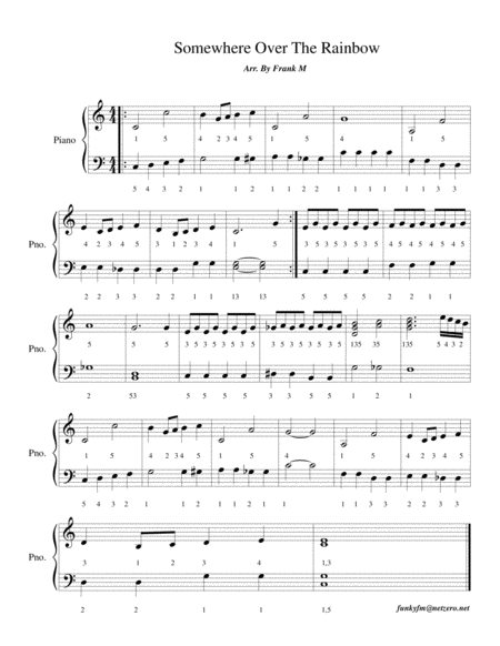 Somewhere Over The Rainbow Sheet Music