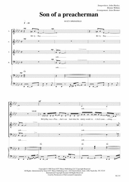 Son Of A Preacher Man Satb Piano Sheet Music