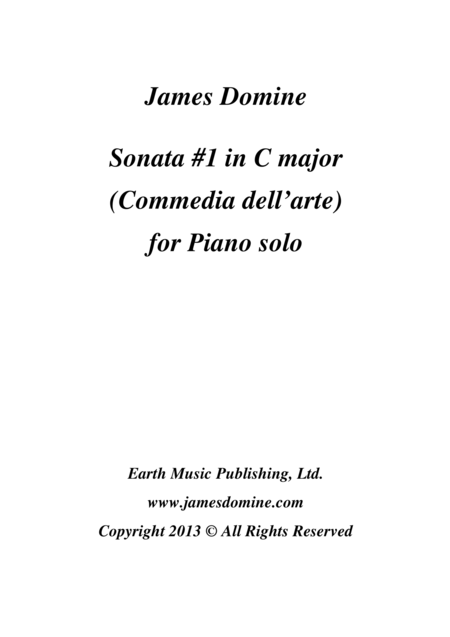 Free Sheet Music Sonata 1 In C Major Commedia Dell Arte All Improvviso