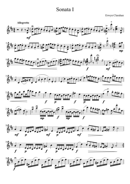 Sonata 1 In D Major Sheet Music