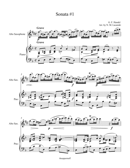 Free Sheet Music Sonata 1 Movement 1 In D Minor For Alto Sax And Piano