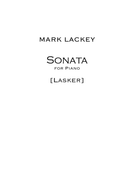 Free Sheet Music Sonata For Piano Lasker