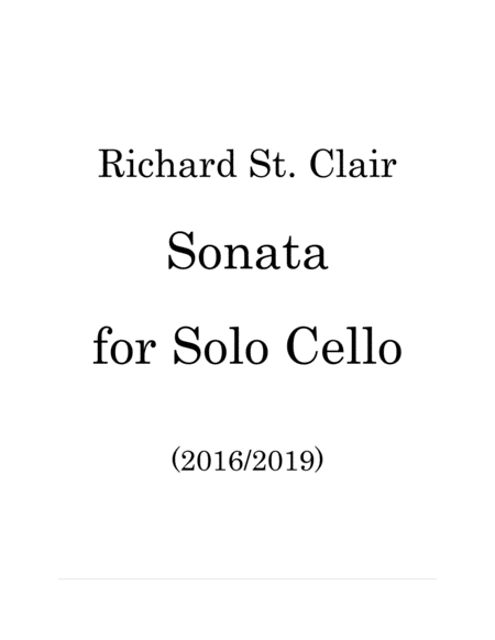 Sonata For Solo Cello Sheet Music