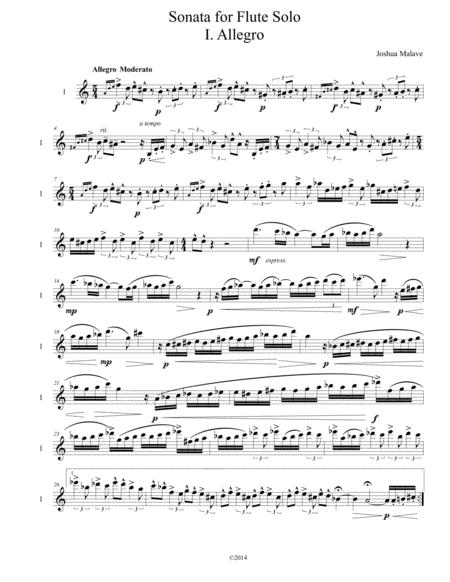 Free Sheet Music Sonata For Solo Flute
