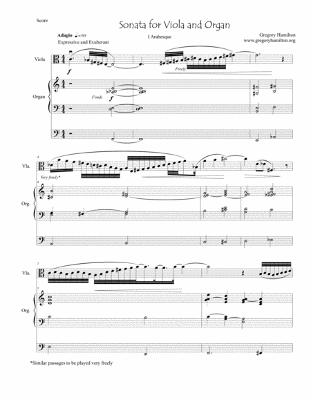 Free Sheet Music Sonata For Viola And Organ