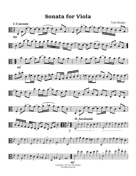 Free Sheet Music Sonata For Viola