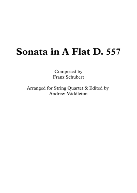 Free Sheet Music Sonata In A Flat D557 For String Quartet