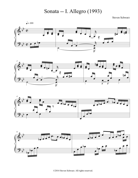 Sonata In B 1993 Sheet Music