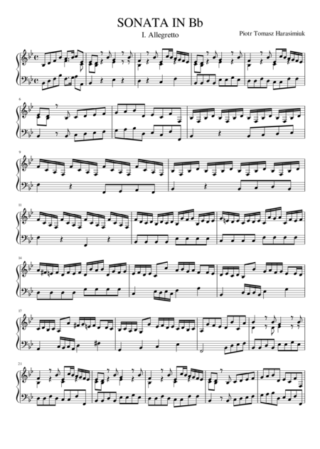 Free Sheet Music Sonata In Bb