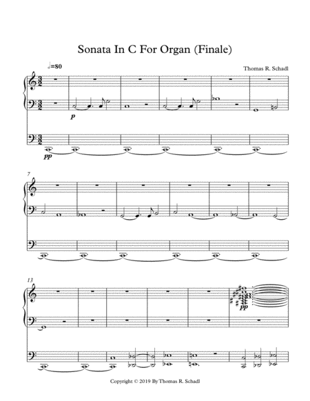 Free Sheet Music Sonata In C For Organ Finale
