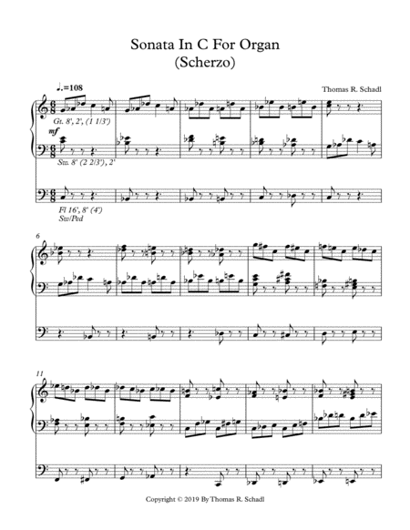 Sonata In C For Organ Scherzo Sheet Music