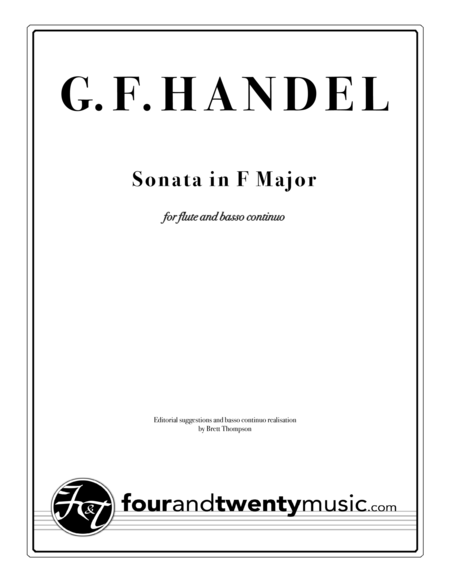 Sonata In F Major For Flute Recorder And Continuo Piano Opus 1 No 11 Hwv 369 Sheet Music