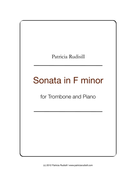 Sonata In F Minor For Trombone And Piano Sheet Music