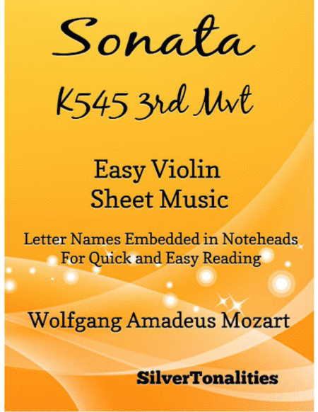 Free Sheet Music Sonata K545 Third Movement Easy Violin Sheet Music