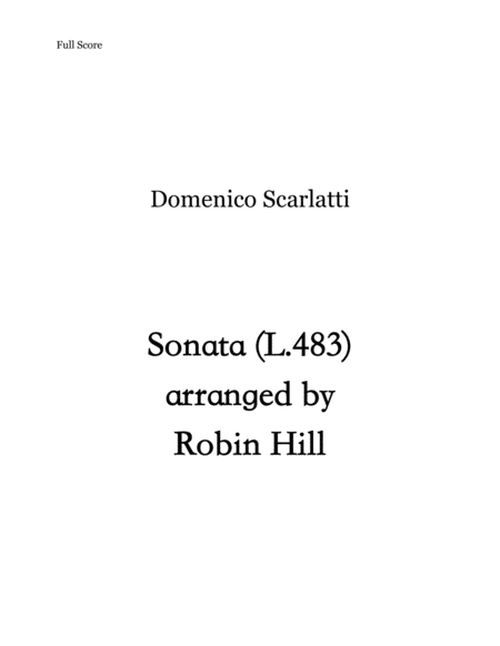 Sonata L 483 For Solo Guitar Sheet Music