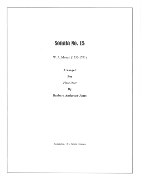 Sonata No 15 Flute Duet Sheet Music