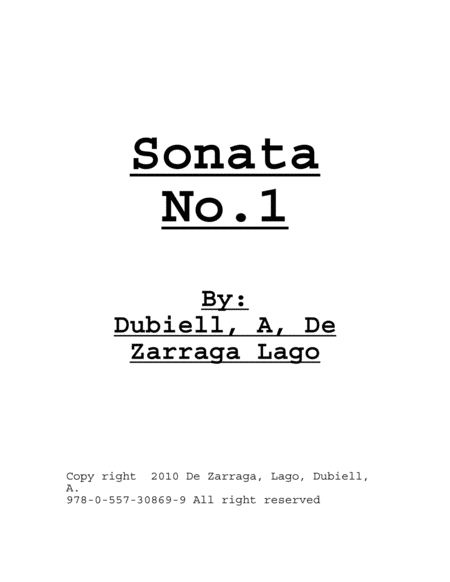 Sonata No 1 Sheet Music