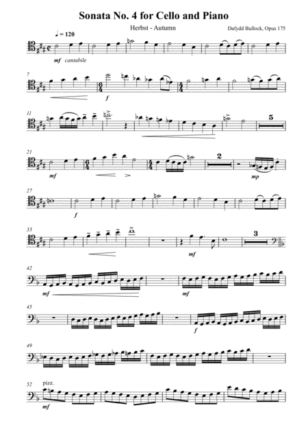 Free Sheet Music Sonata No 4 For Cello And Piano Opus 175 Cello Part