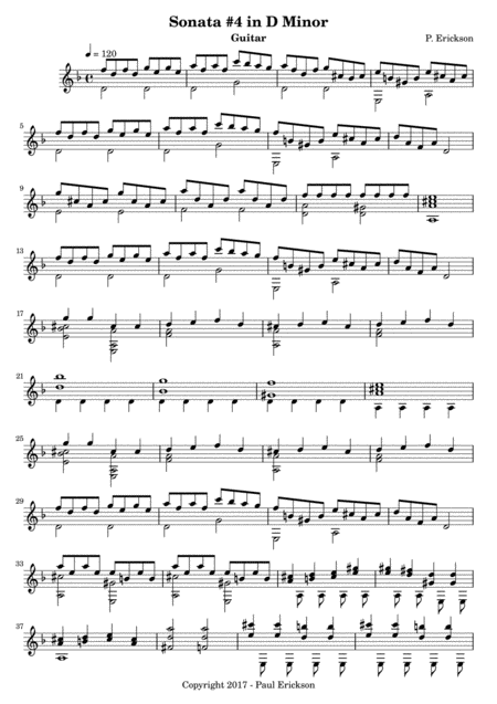 Sonata No 4 In D Minor Sheet Music